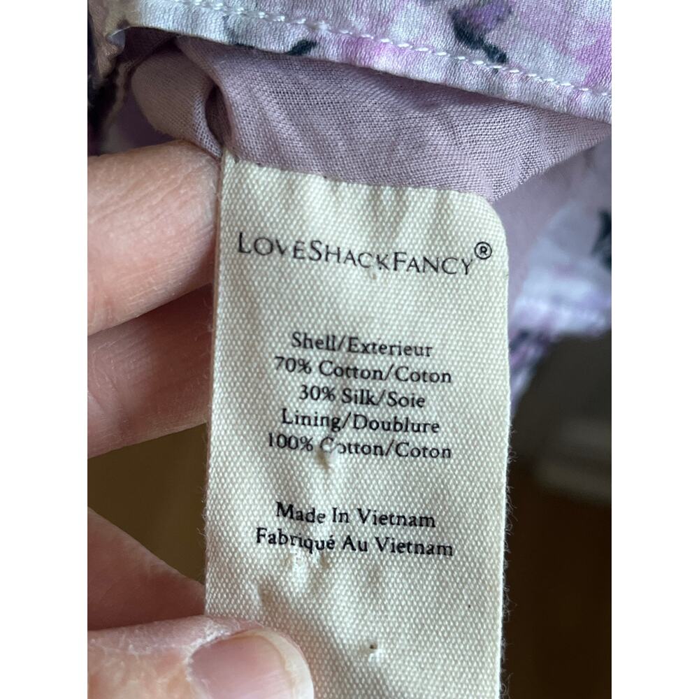 LoveShackFancy Higgins Dress 🌸 Sandy Pink Shores Silk Blend Mini Size 8 - Picture 7 of 8